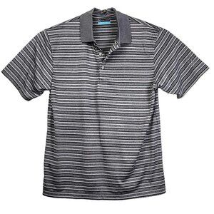 PGA Tour large short sleeved grey and black stripped polo
